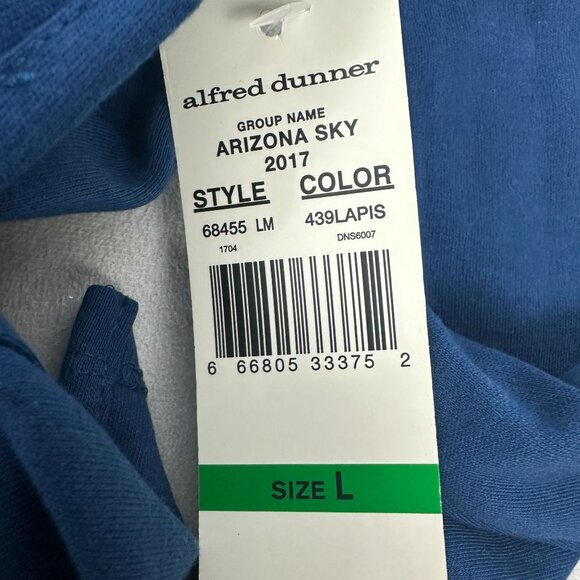 Alfred Dunner Womens Lapis Blue Embroidered V-Neck Top Size L - Picture 3 of 8